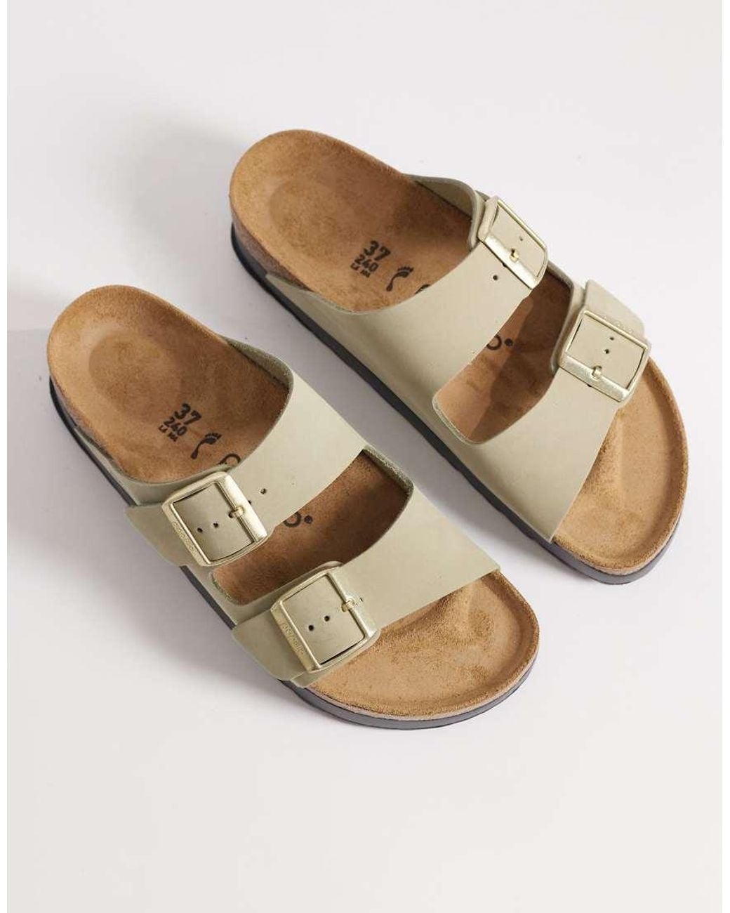 Birkenstock Natural Arizona Flex Platform Leather Sandal