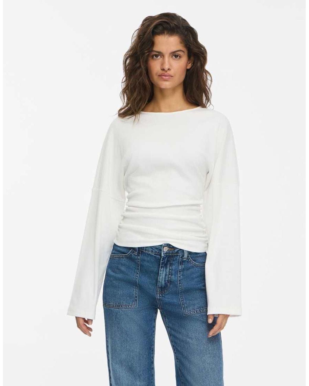 Noisy May White Long Sleeved Top