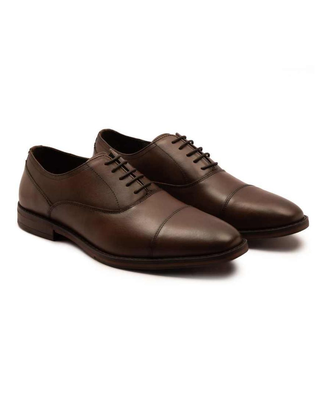 Thomas Crick Brown Merlin Leather Oxford Toecap Shoes for men