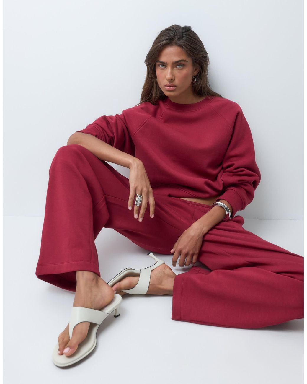 ASOS Red Regular Raglan Brushback Sweatshirt