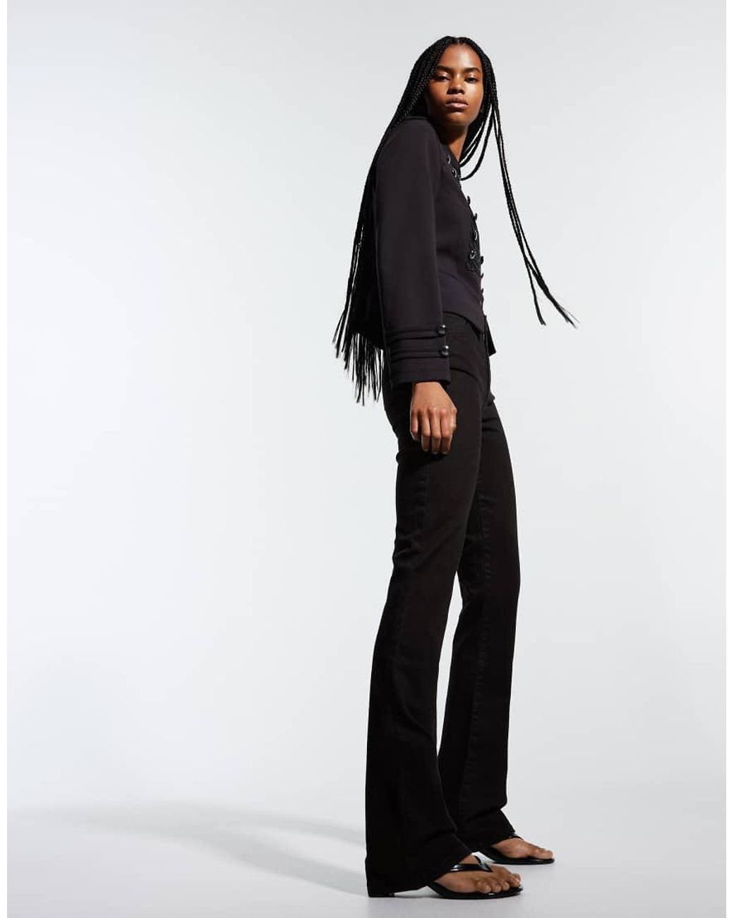 Bershka Black Tall Flared Jeans