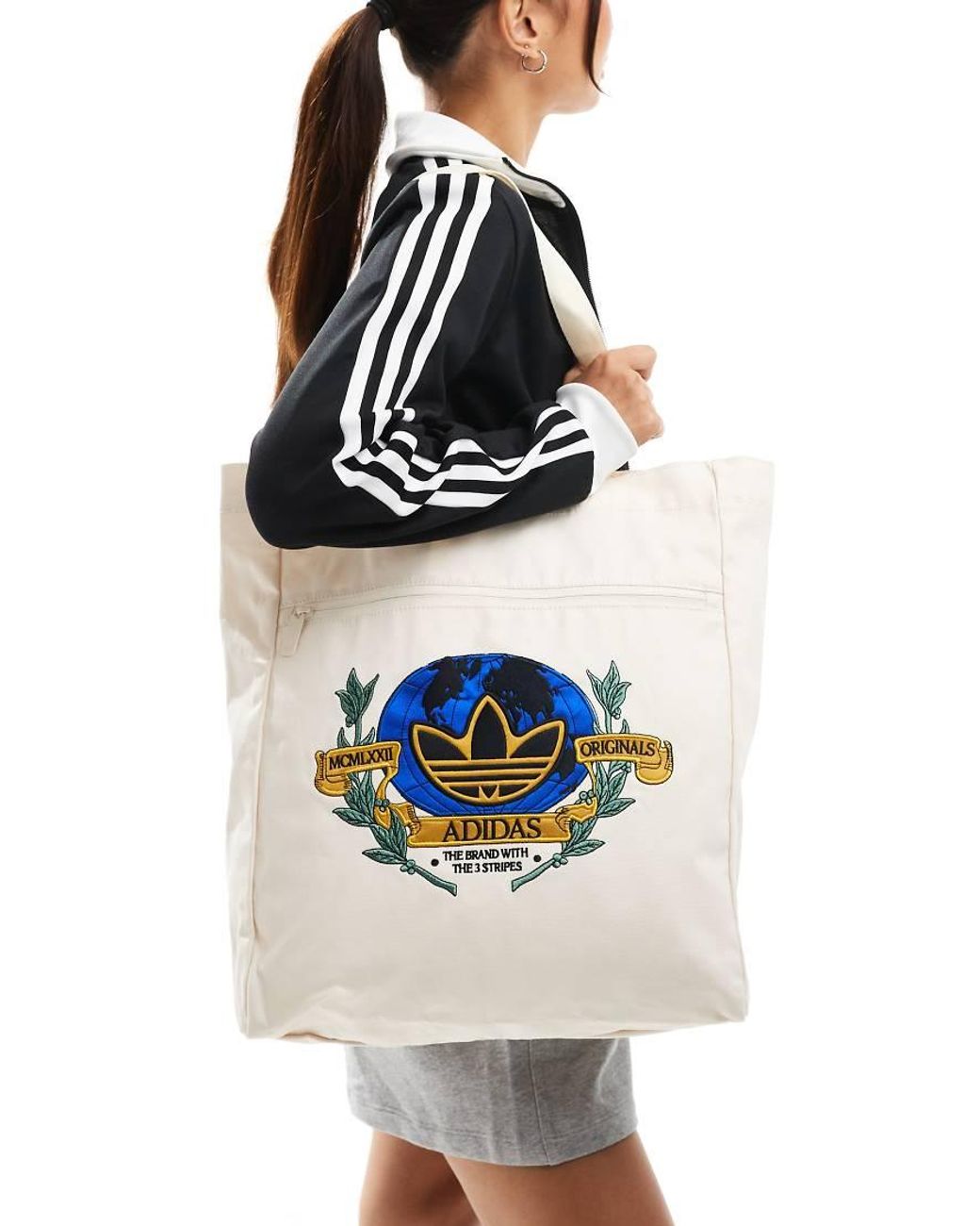 adidas Originals Embroidered Tote Bag in White Lyst UK