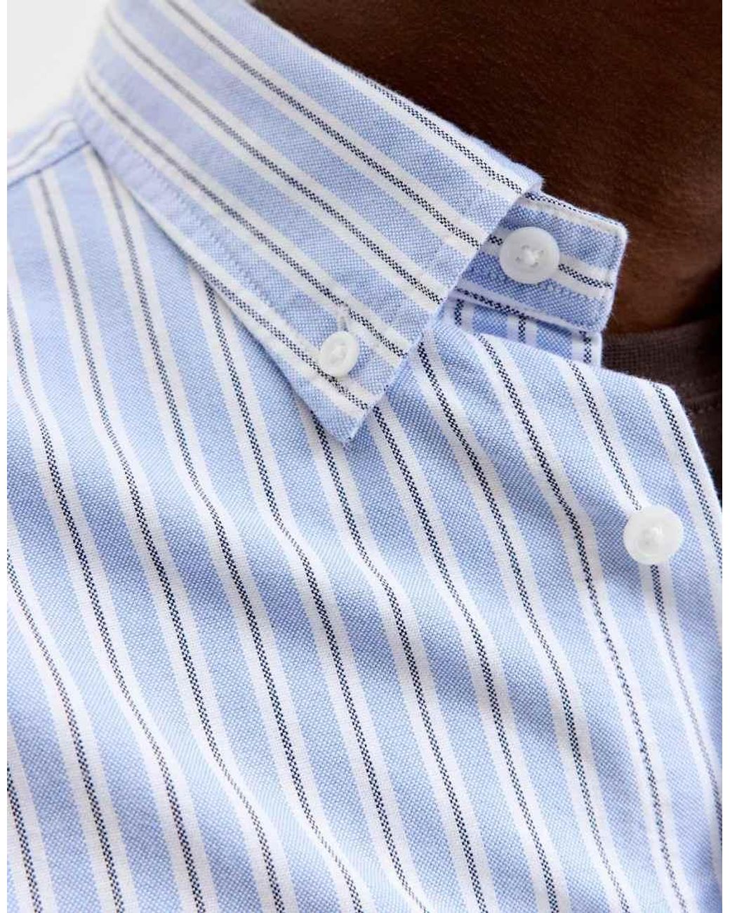 Jack & Jones Blue Harvey Striped Button-down Collar Long Sleeve Shirt for men