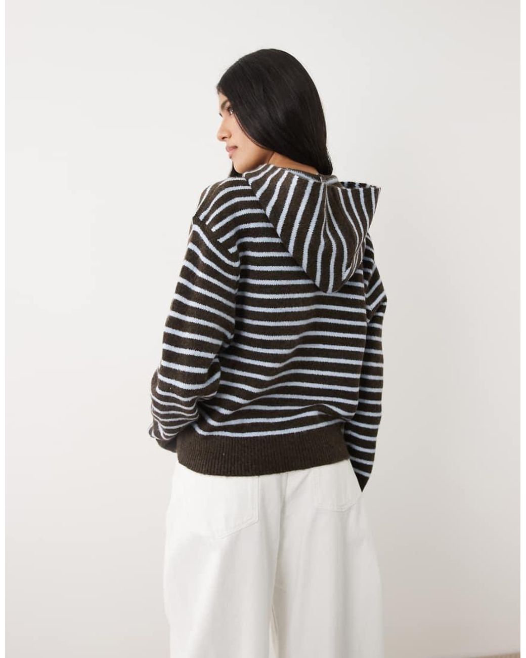Cotton On Black Sporty Stripe Hooded Knit