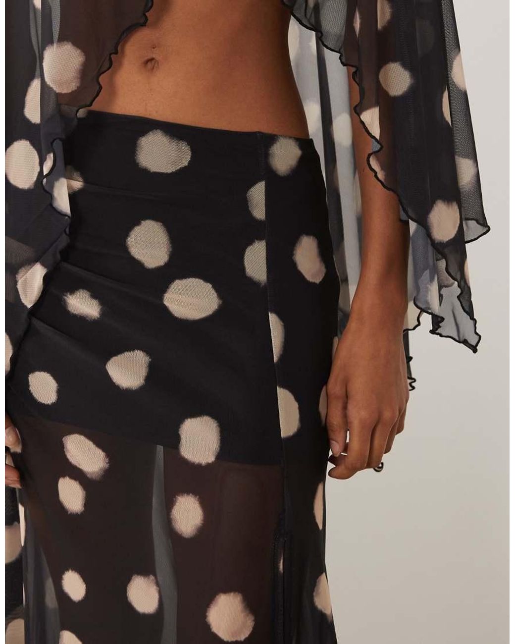 ASOS Multicolor Co-Ord Printed Mesh Maxi Skirt
