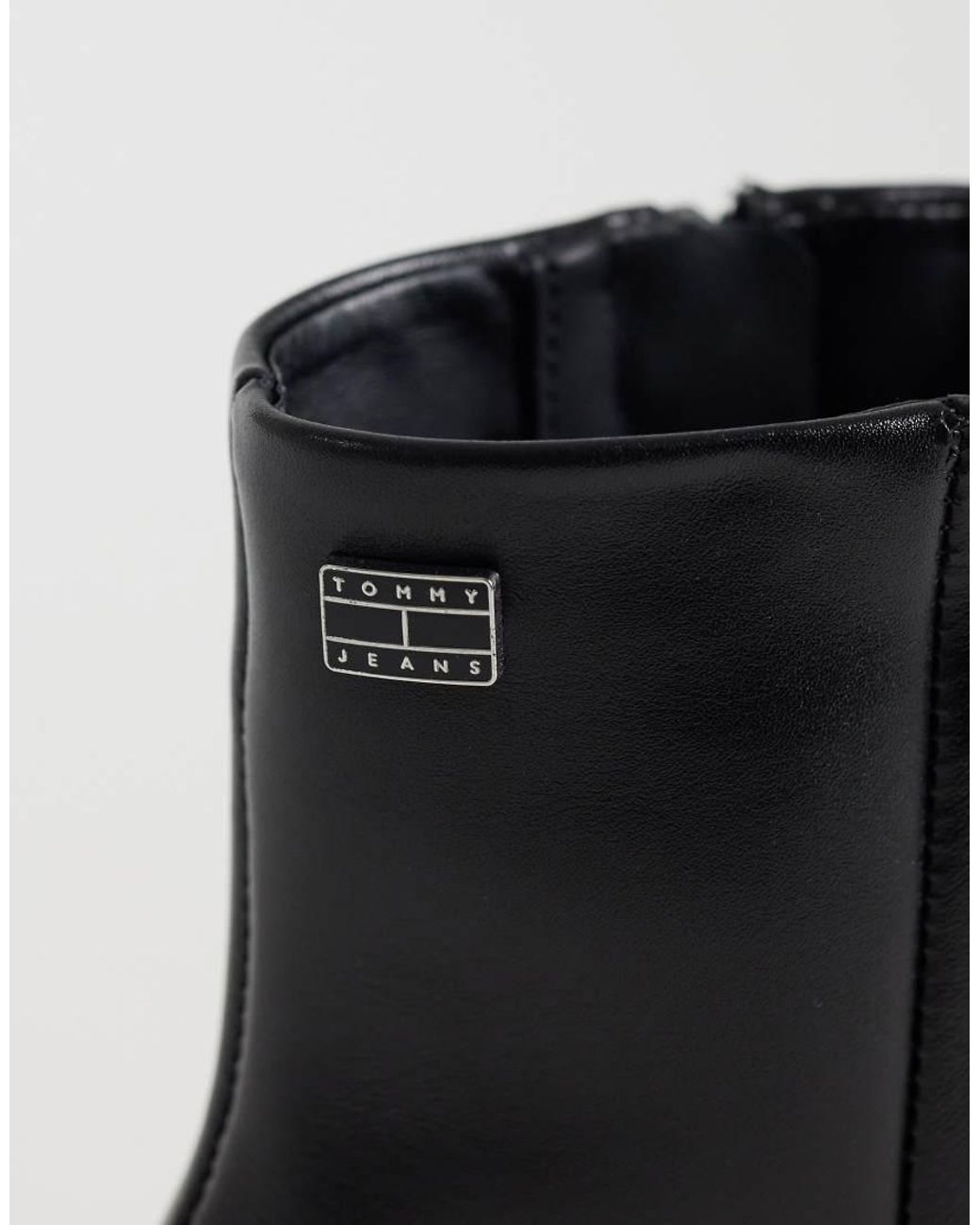 Tommy Hilfiger Blue Camelia Premium Leather Heeled Boots With Pointed Toe