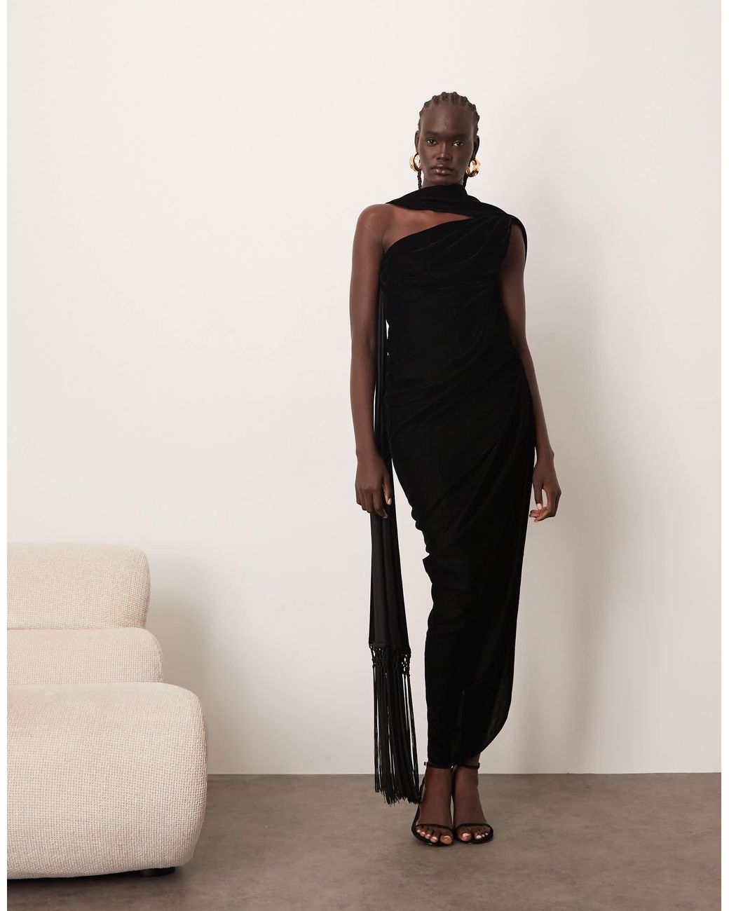 chinese dress ladies Arcadia Berry Velvet Plunge-Neck Wrap Midi Dress – Club L London main image 1