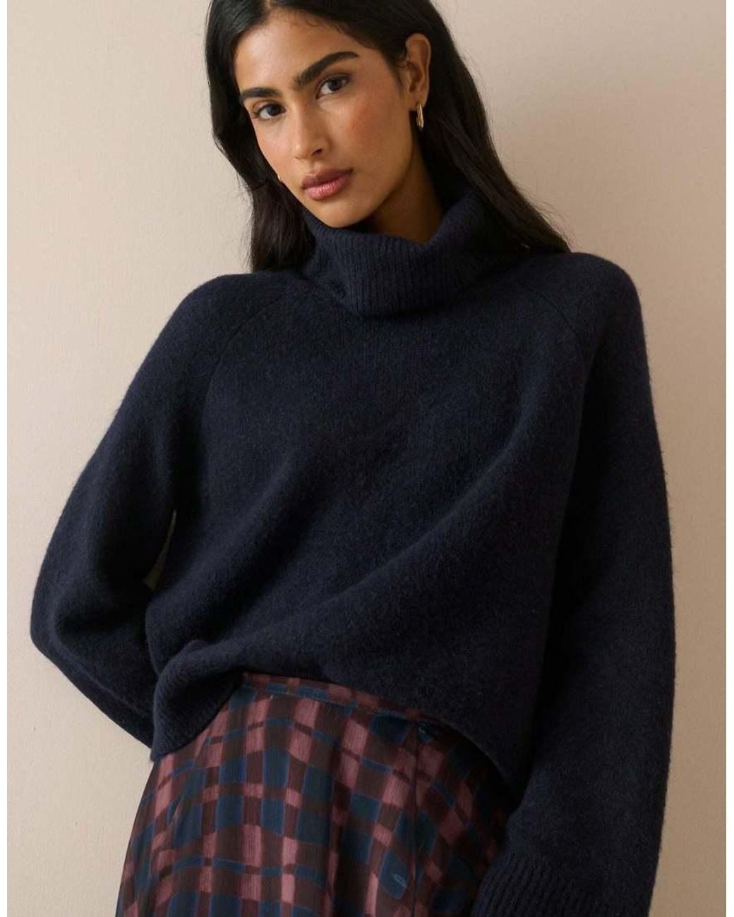 Nobody's Child Blue Roll Neck Oversized Jumper