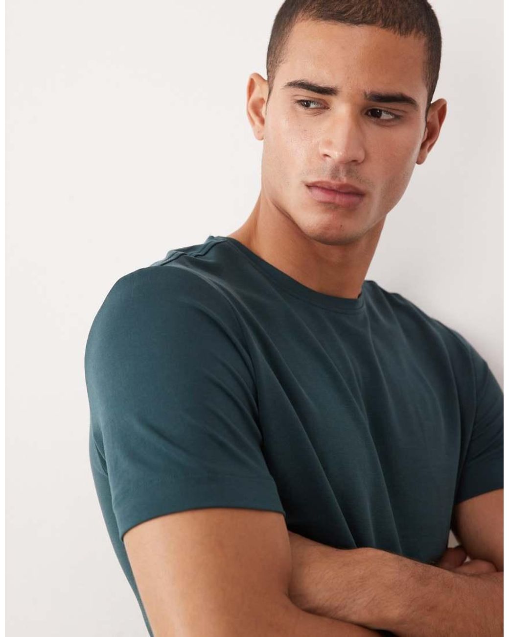 Mango Blue Relaxed Fit T-shirt for men
