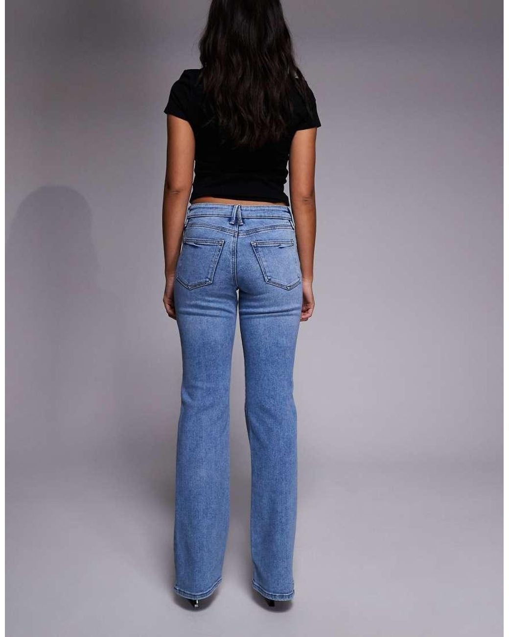 GOOD AMERICAN Blue Low Rise Boot Cut Jeans