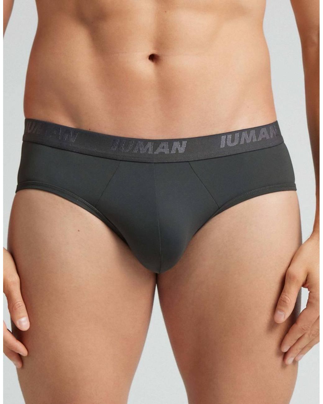 Intimissimi Gray Microfibre Briefs With Logo for men