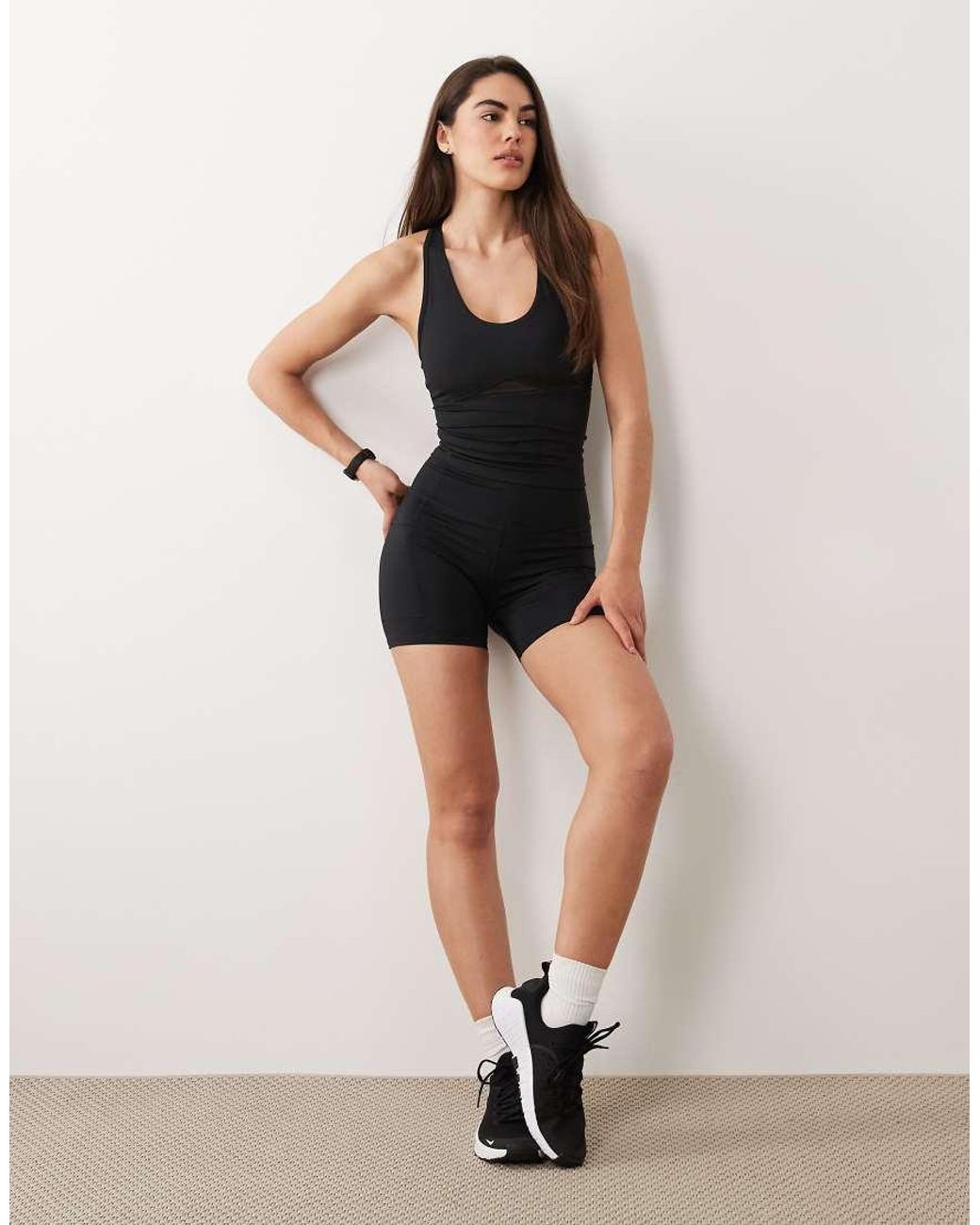 4505 Black Active Waist Snatching High Rise 5"" legging Short