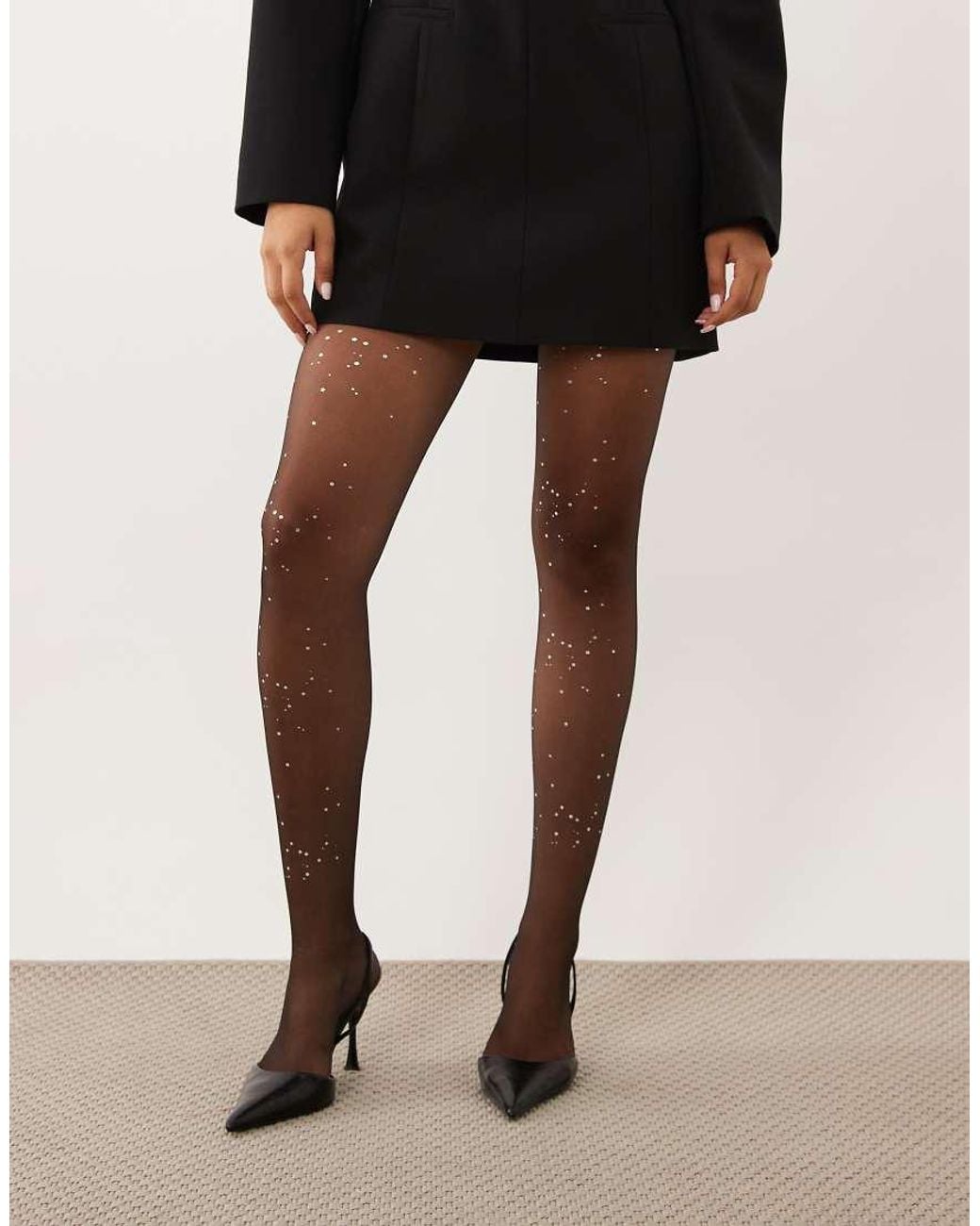 Kaiia Brown Exclusive Diamante Sheer Tights