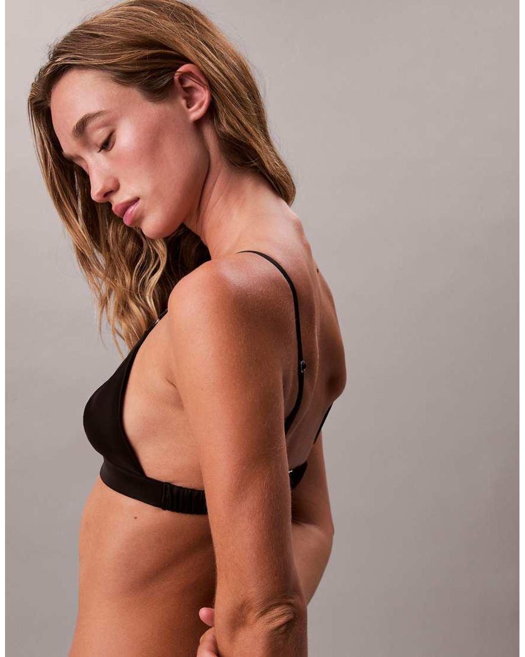 Calvin Klein Black Sexy Satin Triangle Bralette