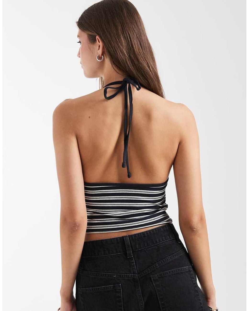 Levi's Blue Ella Striped Halter Neck Top