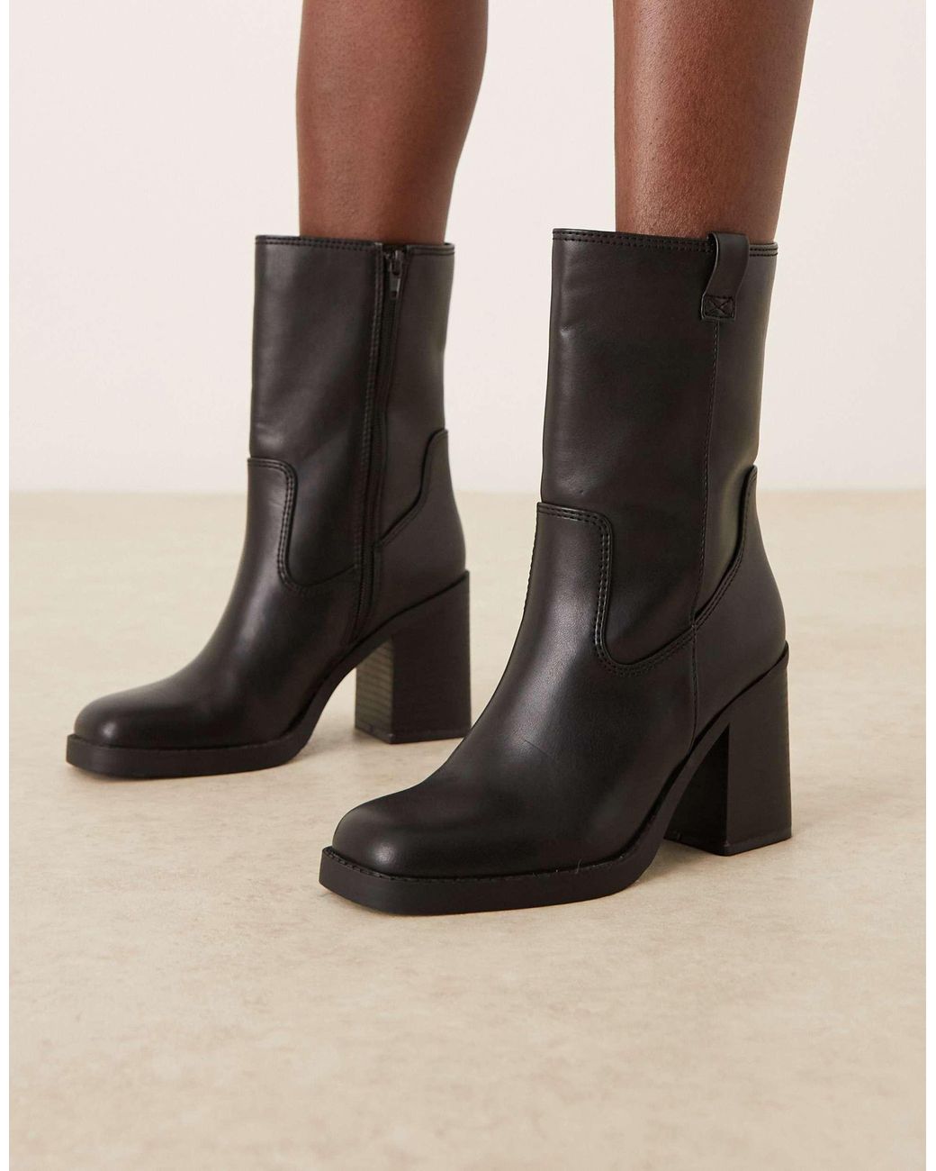ASOS Black Ruby Pull-on Block Heeled Ankle Boots