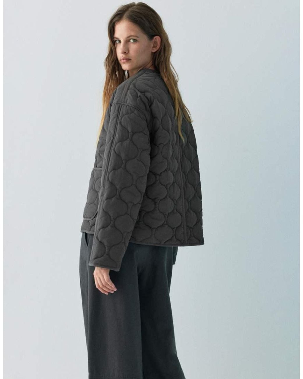 Pull&Bear Gray Lightweight Padded Jacket