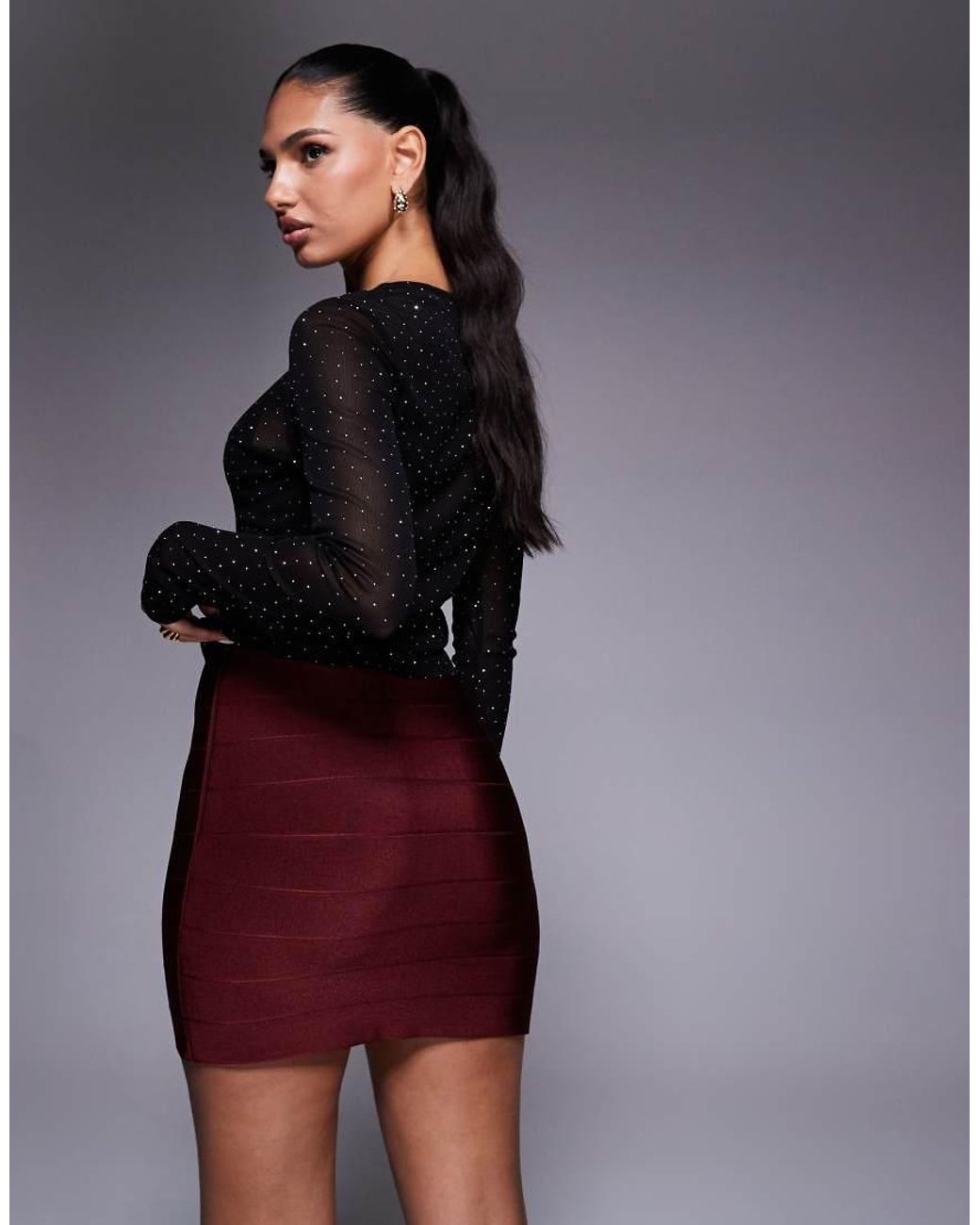ASOS Blue Bandage Panel Mini Skirt