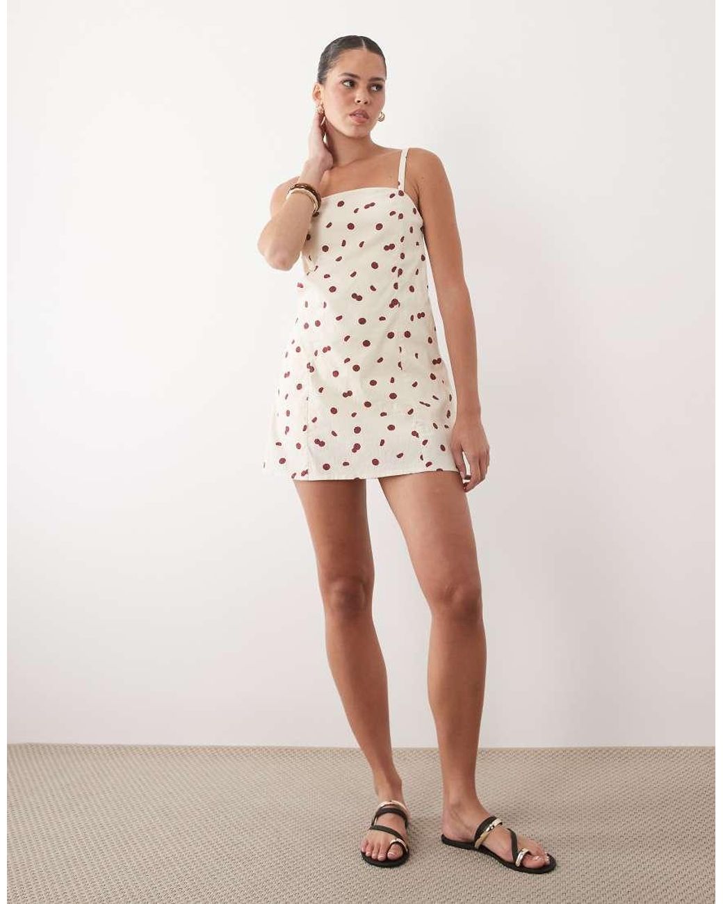 Abercrombie & Fitch White 90s Square Neck Mini Dress