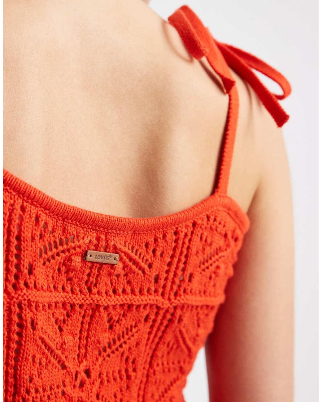Levi's Red Crochet Tie Strap Tank Top