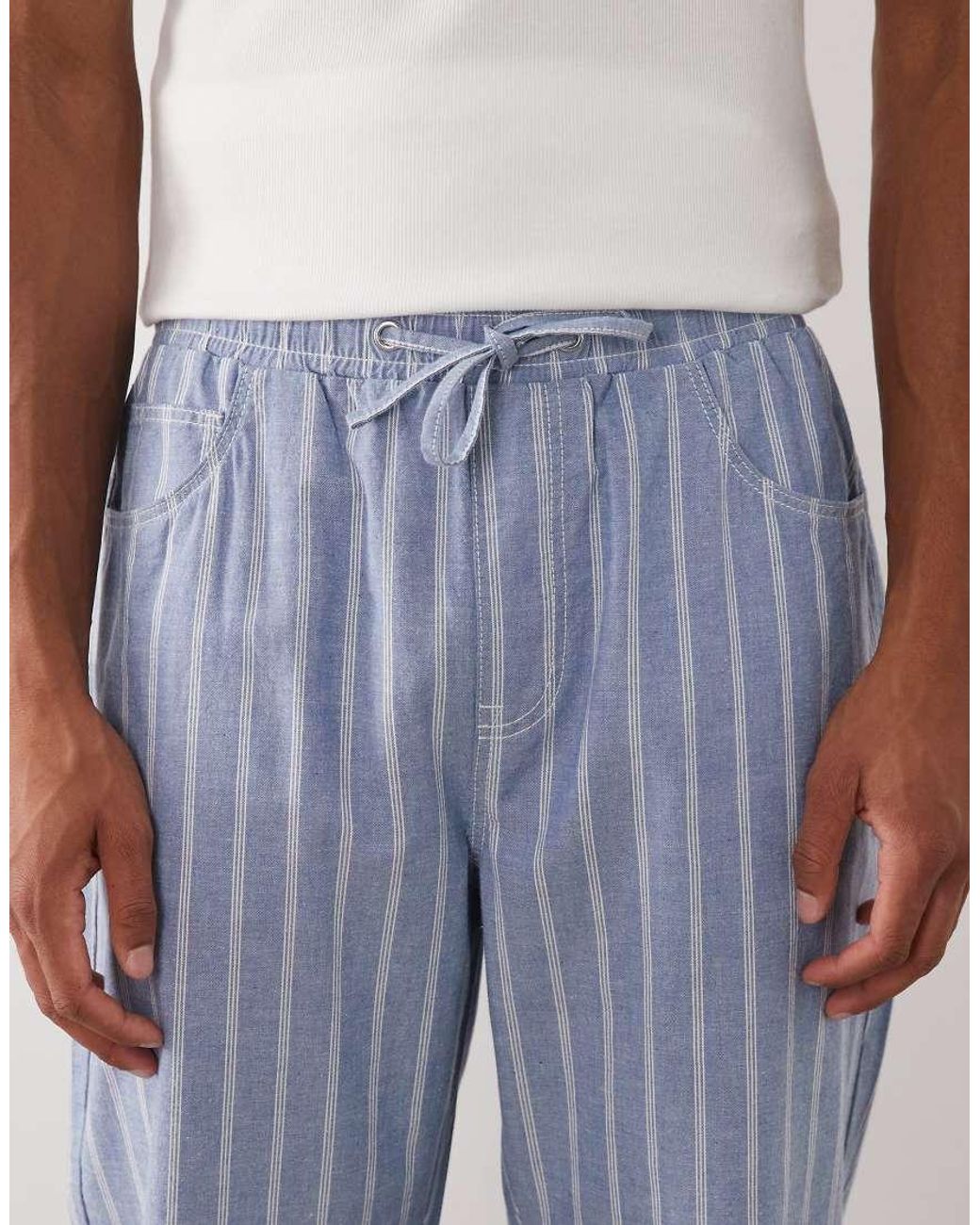 ASOS Blue Straight Fit Trousers for men