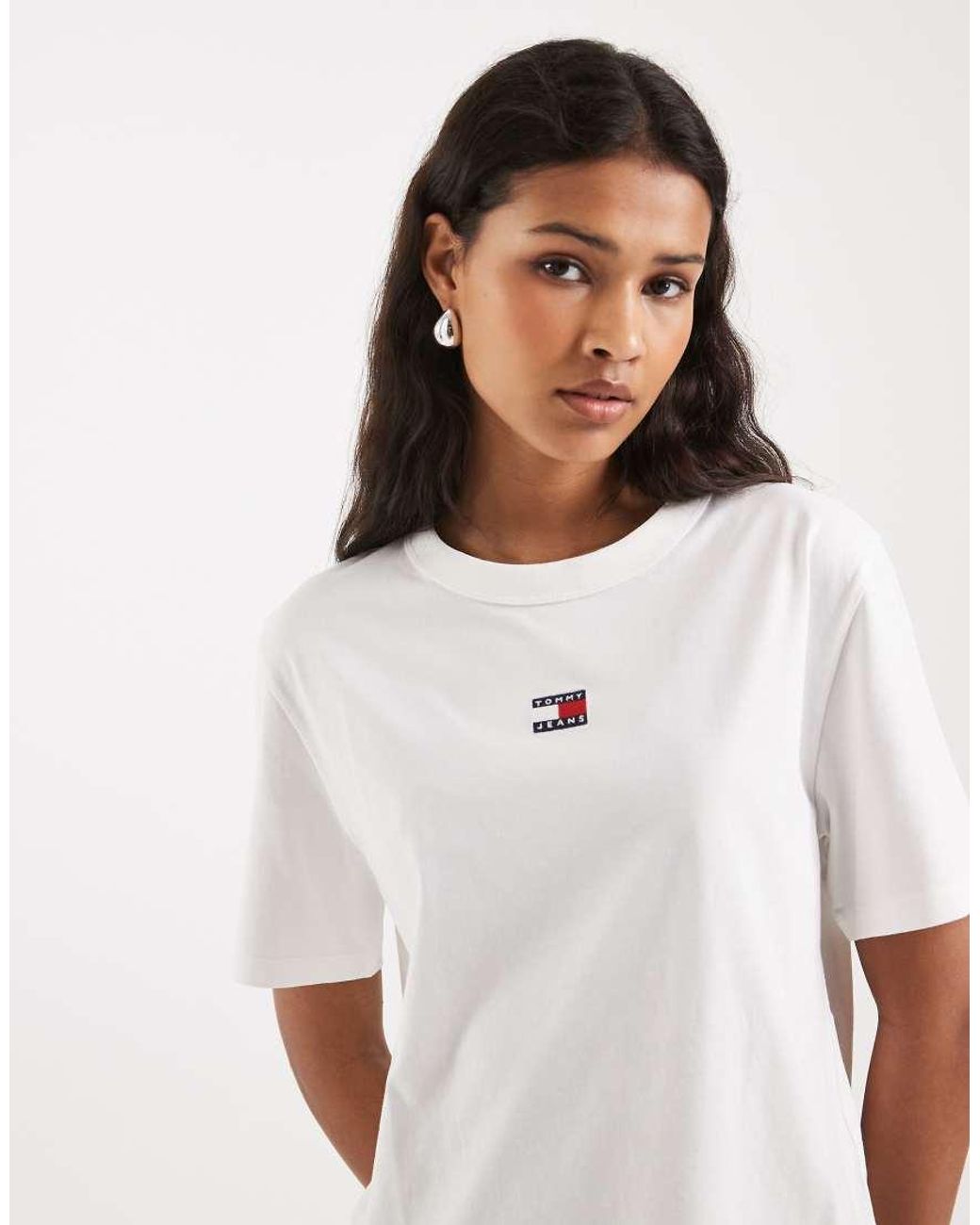 Tommy Hilfiger White Badge Logo Boxy Fit T-shirt