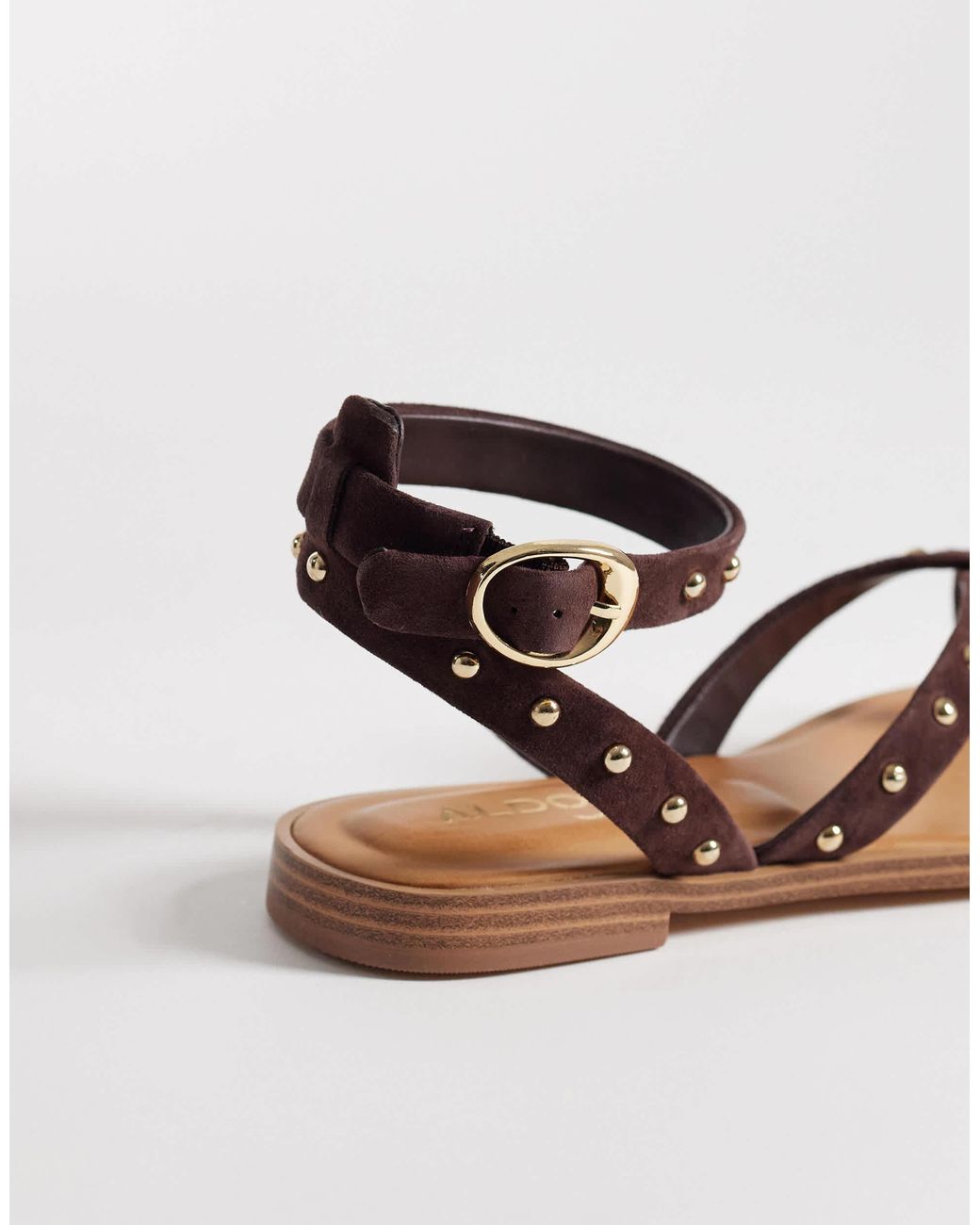 ALDO Brown Daressi Studded Flat Sandal