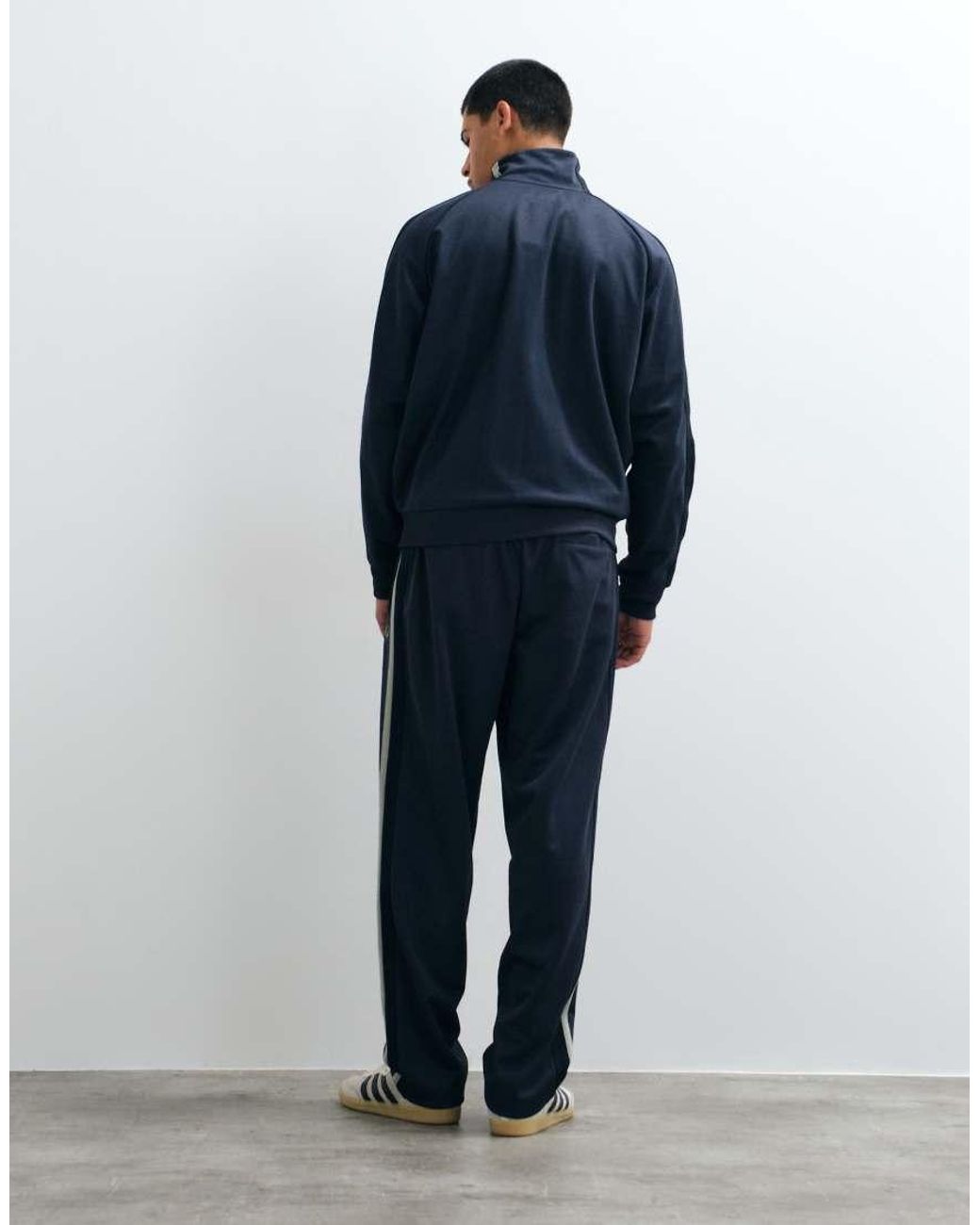 Fred Perry Blue Two Tone Mesh Tape Track Pants for men