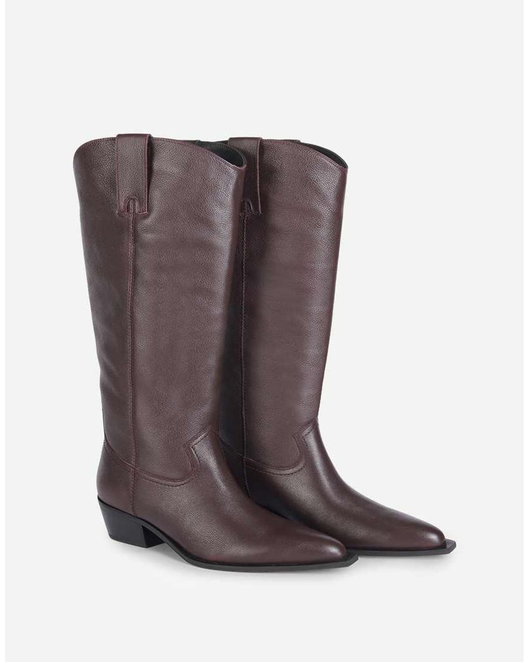 OFF THE HOOK Brown Skye Leather Western Knee-High Boots