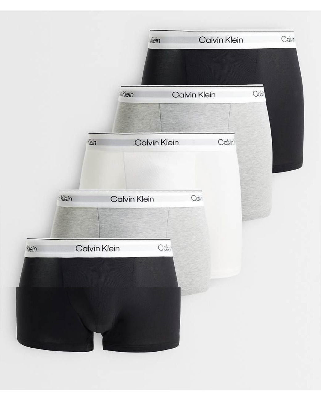 Calvin Klein White Icon Cotton Stretch 5 Pack Relaxed Fit Trunks for men