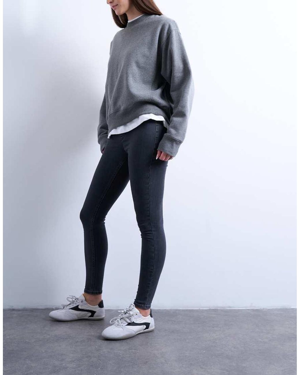 Topshop Hourglass Gray Joni Skinny High Rise Jeans