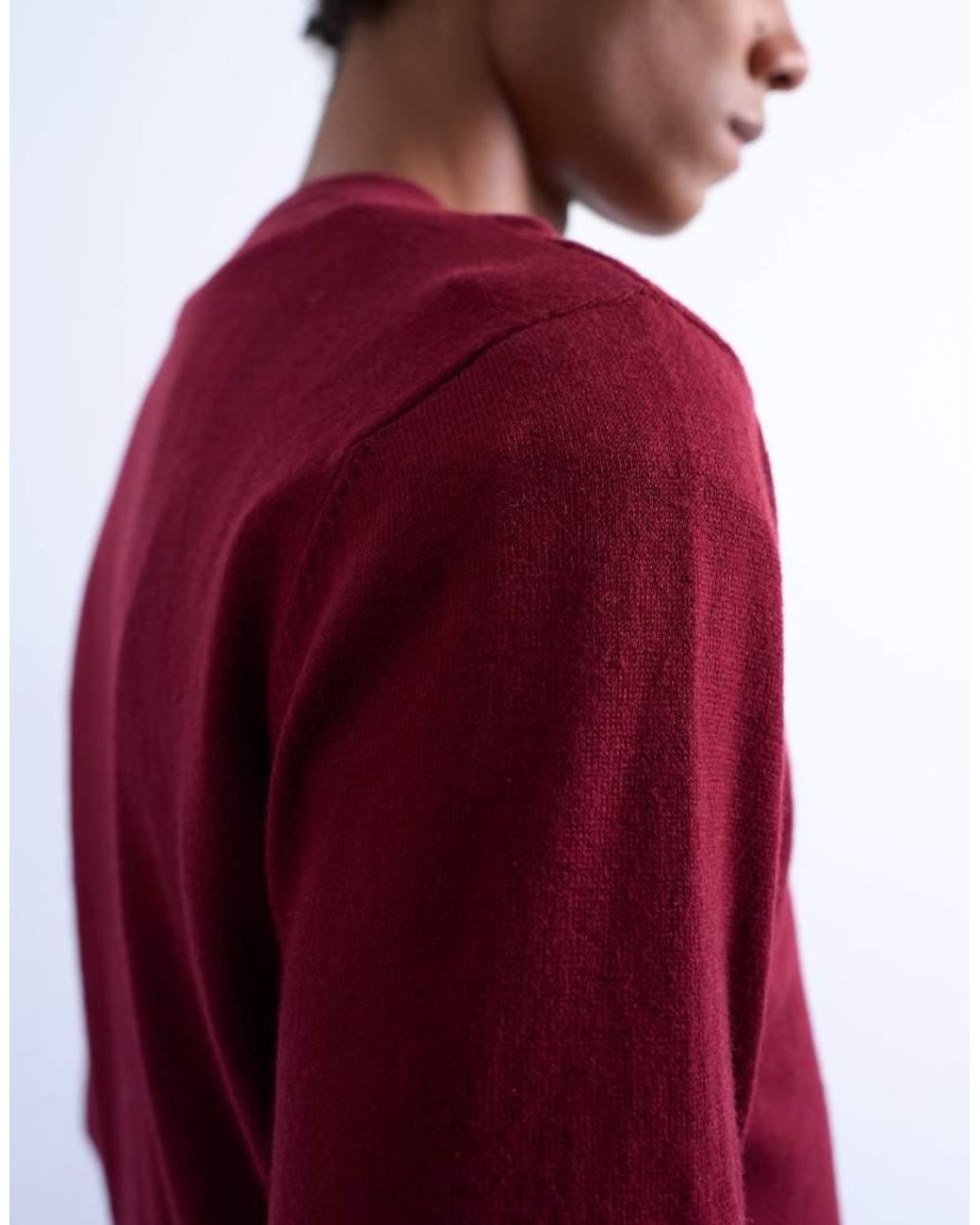 Topman Red Essential Knitted Crew Neck Jumper for men