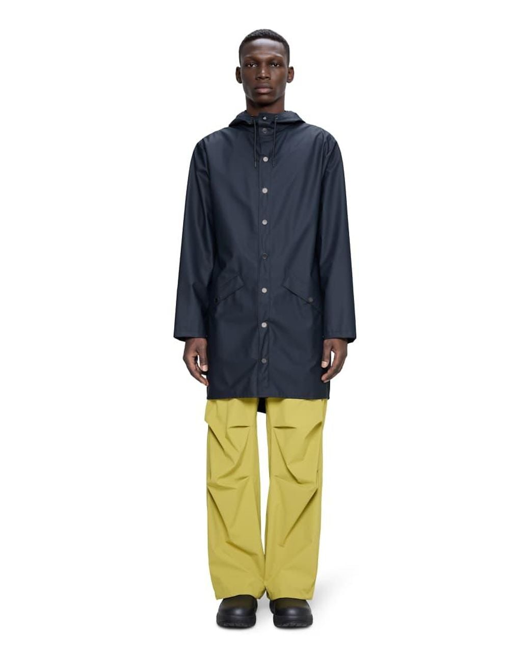 Rains Blue 12020 Waterproof Long Jacket