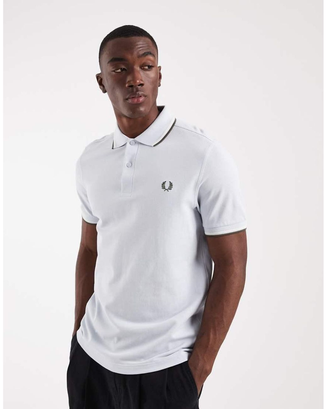 Fred Perry White Twin Tipped Polo Shirt for men