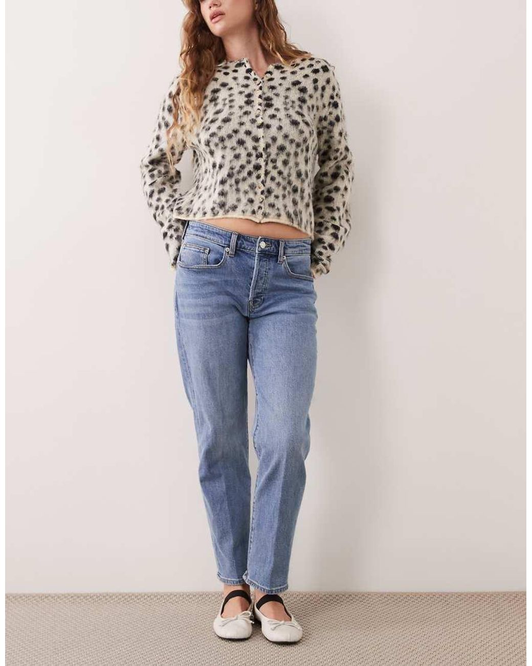 GOOD AMERICAN Blue Straight Leg Ankle Length Jeans