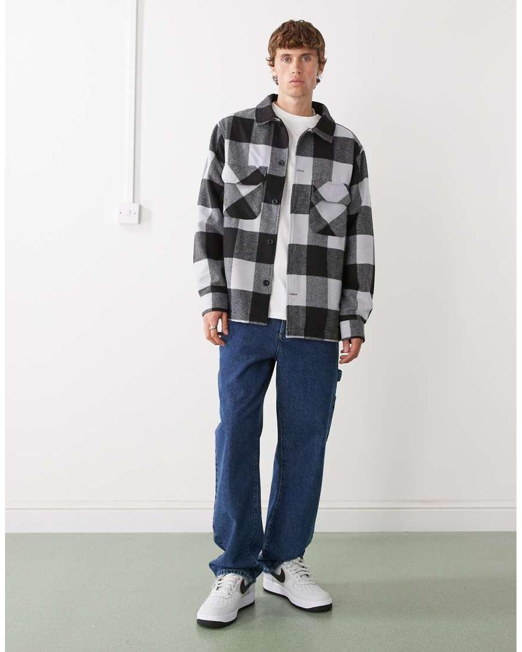KTZ Geruit Overshirt-Jack in het Gray voor heren