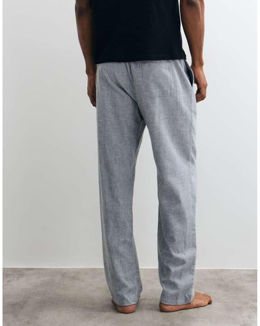 New Look White Stripe Pyjama Bottoms for men