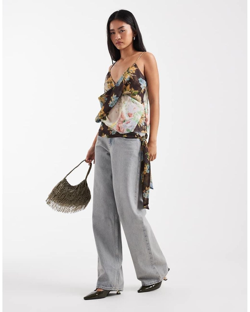 ASOS Multicolor Drape Scarf Detail Co-ord Cami