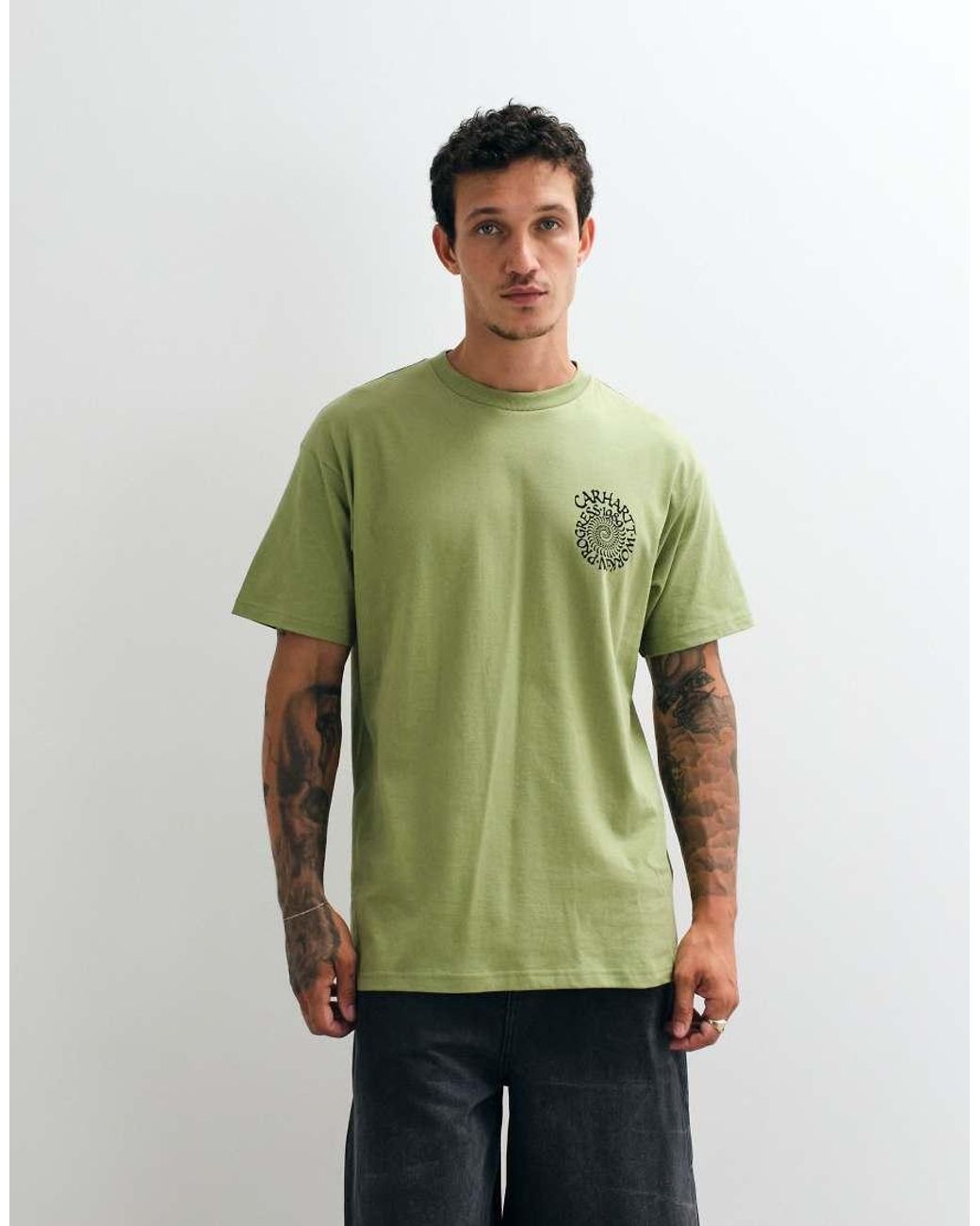 Carhartt Green Spirals Back Print T-shirt for men