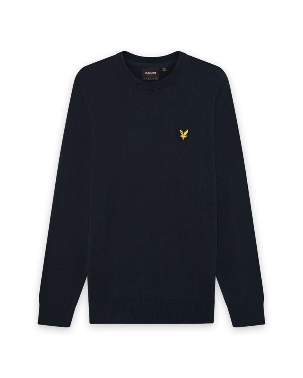 Lyle & Scott Blue Mid Knits Knitted Crew Neck Jumper for men