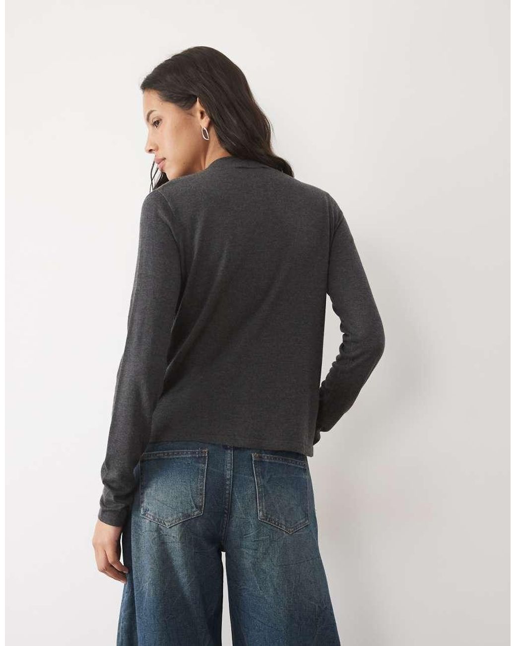 Mango Black High Neck Knitted Cardigan
