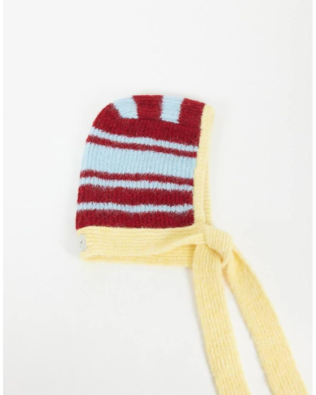 Reclaimed Vintage Bonnet With Red And Blue Stripe And Contrast Yellow Border