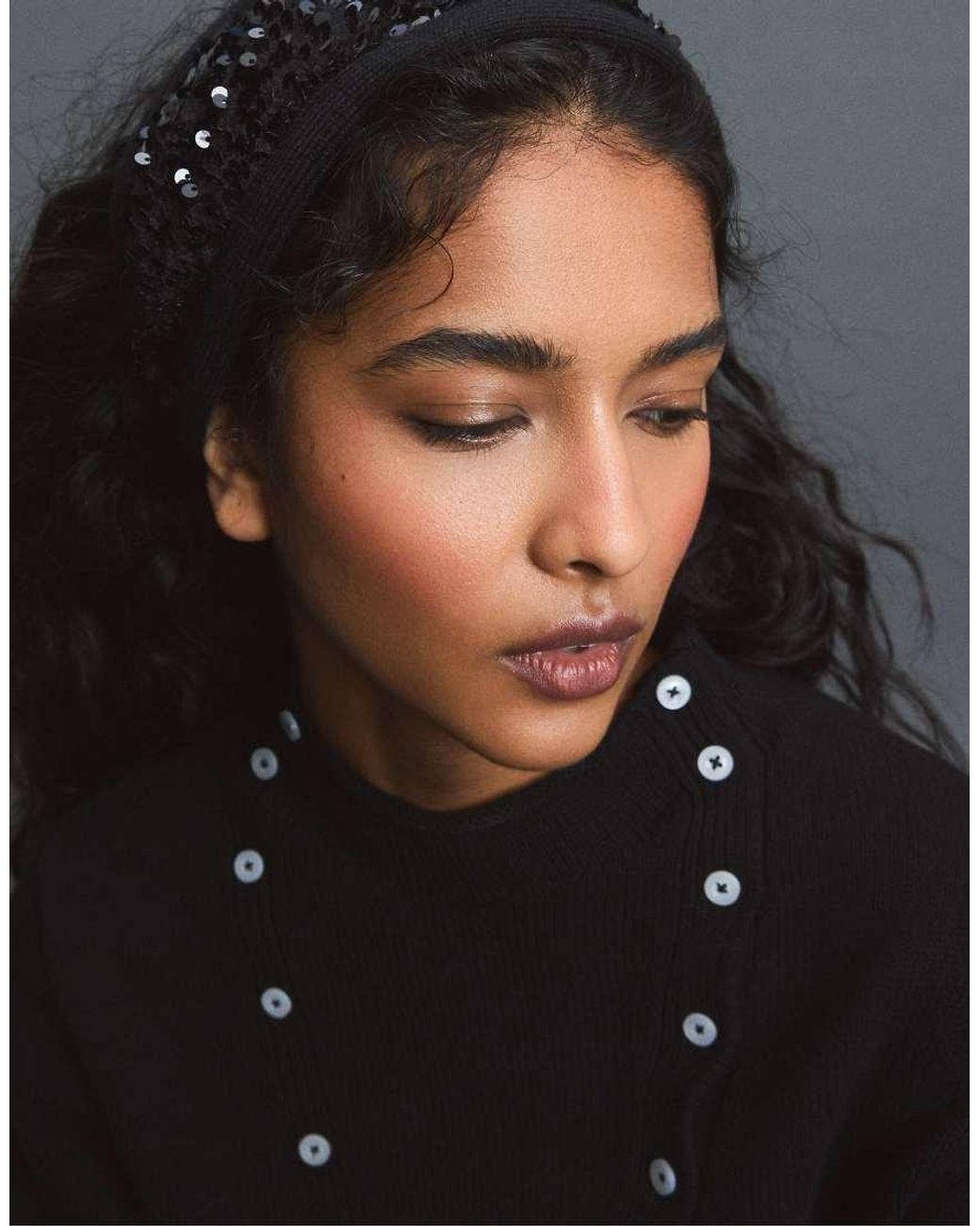 Stradivarius White Sequin Headband