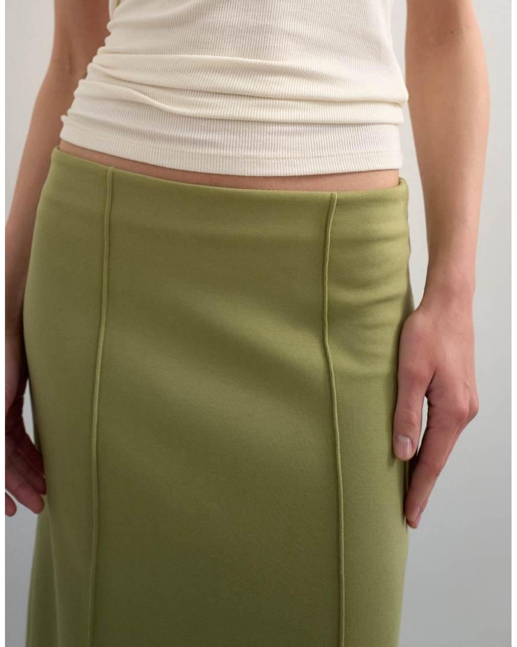 TOPSHOP White Interlock Pencil Skirt