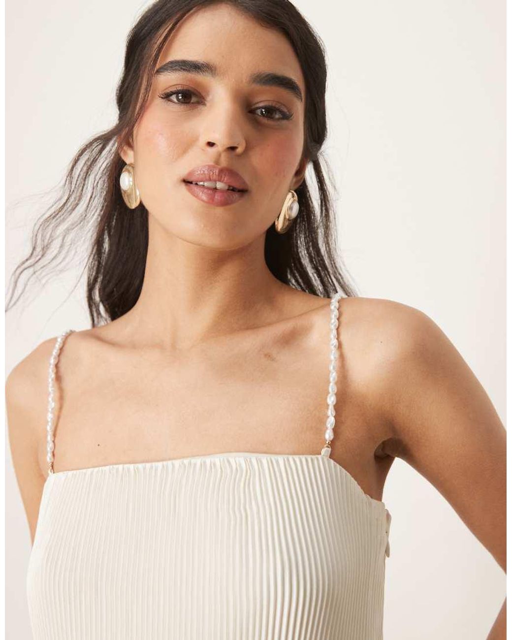 abercrombie portrait neck mini dress Abercrombie & Fitch Square Neck Structured Mini Dress in White