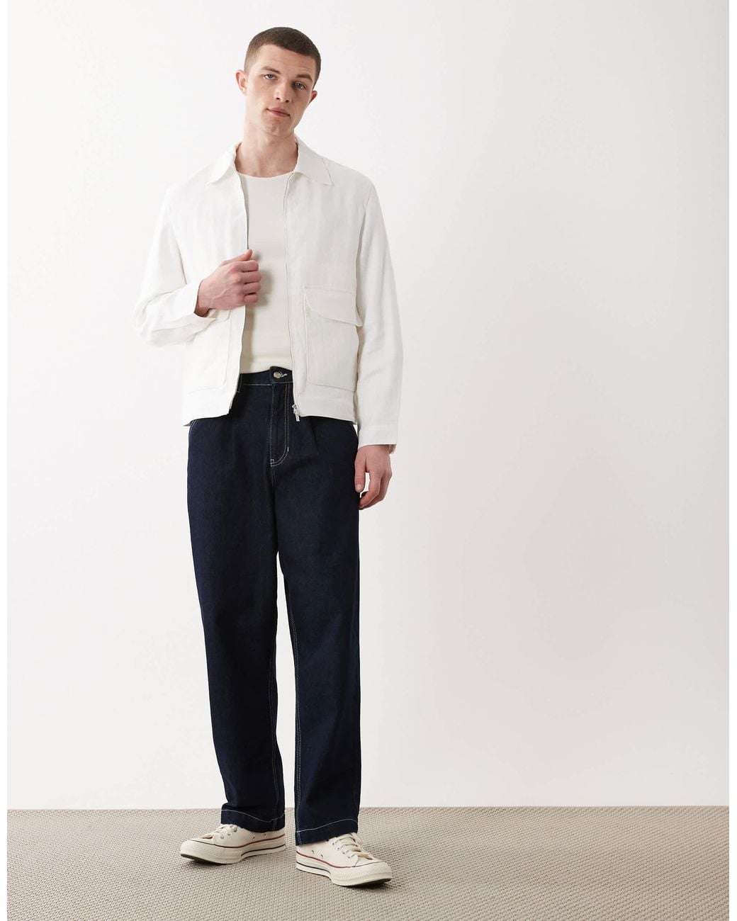 Veste légère à fermeture éclair Mango pour homme en coloris White