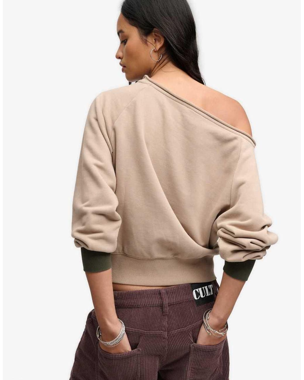 Bench x Superdry & Co White Bardot Oversized Sweatshirt