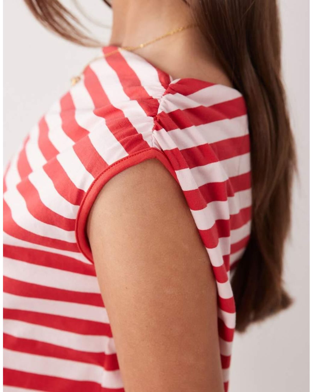 The Frolic Red Exclusive Fitted Skirt Asymmetric Shoulder Mini Dress