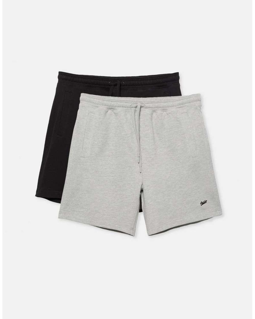 Pull&Bear Black 2-pack Of Stwd Bermuda Short Sweatpants for men