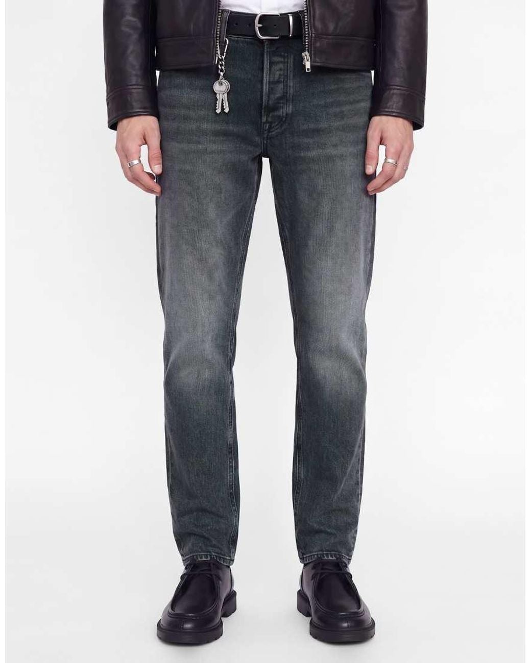 Jack & Jones Blue Clark Stonewashed Mid Waist Tapered Fit Jeans for men